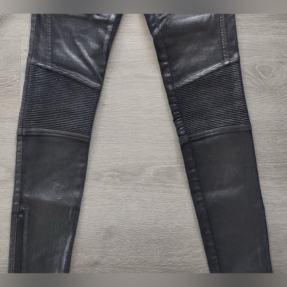 Diesel Women Skinzee-Bk Super Slim Skinny Biker Ankle Zips Sparkle - Picture 2 of 14